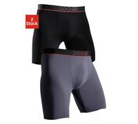 Funktionsboxer H.I.S, Herren, Gr. 3XL, 2 Stk., grau (grau, schwarz), Microfaser, Obermaterial: 92% Polyamid, 8% Elasthan, unifarben, körpernah, Unterhosen, in sportiver Optik mit langem Bein in Microf