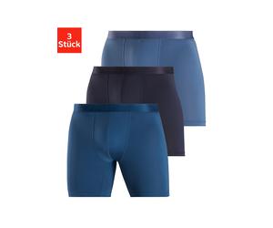 Funktionsboxer H.I.S, Herren, Gr. M, 3 Stk., blau (blau, hellblau, navy), Microfaser, Obermaterial: 92% Polyamid, 8% Elasthan, unifarben, körpernah, Unterhosen, mit langem Bein in pflegeleichter Micro