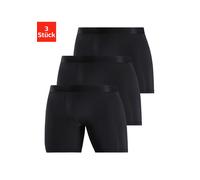 Funktionsboxer H.I.S, Herren, Gr. M, 3 Stk., schwarz, Microfaser, Obermaterial: 92% Polyamid, 8% Elasthan, unifarben, körpernah, Unterhosen, mit langem Bein in pflegeleichter Microfaser-Qualität (2710