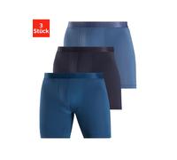 Funktionsboxer H.I.S, Herren, Gr. XXL, 3 Stk., blau (blau, hellblau, navy), Microfaser, Obermaterial: 92% Polyamid, 8% Elasthan, unifarben, körpernah, Unterhosen, mit langem Bein in pflegeleichter Mic