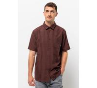 Funktionshemd JACK WOLFSKIN "EL DORADO SHIRT MEN", Herren, Gr. M (50), Normalgrößen, braun (schwarz, mahogany, check), OBERSTOFF: 100% POLYESTER, Hemden (73300316-M) schwarz, mahogany, check