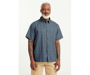 Funktionshemd JACK WOLFSKIN "HOT TRAIL SHIRT M", Herren, Gr. M (50), N-Gr, blau (check blau o), Obermaterial: 100% Baumwolle, Hemden, Kurzarm, aus Baumwolle, in den Größen S bis XXXL (93584329-M) chec
