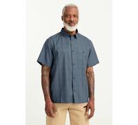 Funktionshemd JACK WOLFSKIN "HOT TRAIL SHIRT M", Herren, Gr. XXL (58), N-Gr, blau (check blau o), Obermaterial: 100% Baumwolle, Hemden, Kurzarm, aus Baumwolle, in den Größen S bis XXXL (93584329-XXL)