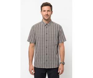 Funktionshemd JACK WOLFSKIN "MESETA SHIRT M", Herren, Gr. XL (54/56), N-Gr, phantom chec, Jersey, Obermaterial: 100% Polyester, Hemden, mit zwei Brusttaschen, schnell trocknend, atmungsaktiv (10959403