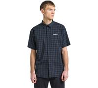 Funktionshemd JACK WOLFSKIN "NORBO S/S SHIRT M", Herren, Gr. S (48), Normalgrößen, blau (nightblau, checks), Oberstoff: 95% POLYAMID, 5% ELASTHAN; Futter 1: 100% POLYESTER, Hemden (17043050-S) nightbl