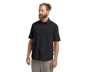 Funktionshemd JACK WOLFSKIN "SIERRA CANYON SS SHIRT M", Herren, Gr. L (52), Normalgrößen, schwarz, Obermaterial: 100% POLYAMID. Futter: 100% POLYESTER, Hemden (39938115-L) schwarz