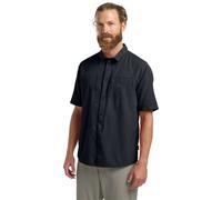 Funktionshemd JACK WOLFSKIN "SIERRA CANYON SS SHIRT M", Herren, Gr. M (50), Normalgrößen, blau (schwarz, navy), Obermaterial: 100% POLYAMID; Futter: 100% POLYESTER, Hemden (75973619-M) schwarz, navy