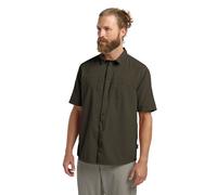 Funktionshemd JACK WOLFSKIN "SIERRA CANYON SS SHIRT M", Herren, Gr. XL (54/56), Normalgrößen, obsidianmoss, Obermaterial: 100% POLYAMID; Futter: 100% POLYESTER, Hemden (66016304-XL) obsidianmoss