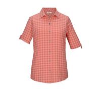 Funktionshemd KILLTEC "KOS 59 WMN WVN SHRT", Damen, Gr. 36, Normalgrößen, coral, Obermaterial: 100% Polyester, Hemden Funktionshemd, Karierte, schnelltrocknende Damenbluse mit fixierbaren Ärmeln (4170