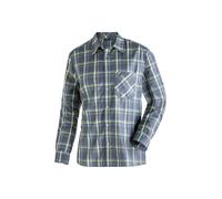 Funktionshemd MAIER SPORTS "Claas", Herren, Gr. 60, Normalgrößen, grau (hellblau), 85% Polyester, 15% Viscose, Hemden, Herren Hemd langarm, karriertes Freizeithemd, Langarmhemd, Regular Fit (19346729-
