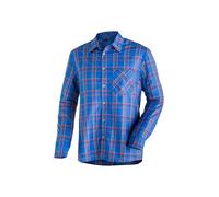 Funktionshemd MAIER SPORTS "Claas", Herren, Gr. 70, Normalgrößen, blau (graublau), 85% Polyester, 15% Viscose, Hemden, Herren Hemd langarm, karriertes Freizeithemd, Langarmhemd, Regular Fit (52108760-