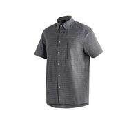 Funktionshemd MAIER SPORTS "Mats S/S", Herren, Gr. 66, Normalgrößen, grau, 97% Polyester, 3% Elasthan, Hemden, Herren Hemd kurzarm, karriertes Freizeithemd, Kurzarmhemd, Regular Fit (67537312-66) grau