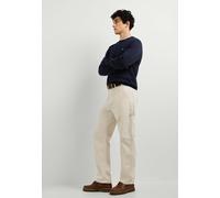 Funktionshose PEPE JEANS "trousers RELAXED WASHED CARPENTER CANVAS PANT", Herren, Gr. 31, beige (ivory weiß), 98% Baumwolle, 2% Elasthan, Hosen Funktionshose (98184113-31) ivory weiß