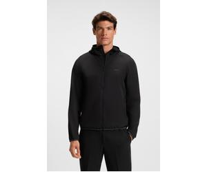 Funktionsjacke BOSS GREEN "L Commuter", Herren, Gr. XL, schwarz (schwarz001), Web, Obermaterial: 95% Polyester, 5% Elasthan, unifarben, regular fit, hoch geschlossener Ausschnitt, Raglanärmel Umschlag