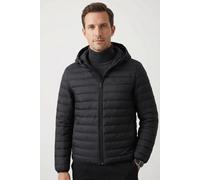 Funktionsjacke CALVIN KLEIN "LS HOODED NYLON CHANNELED PUFFER", Herren, Gr. M, schwarz, Web, Obermaterial: 100% Polyamid, unifarben, regular fit normal, Rundhals, eingesetzt gerader Abschluss, Jacken