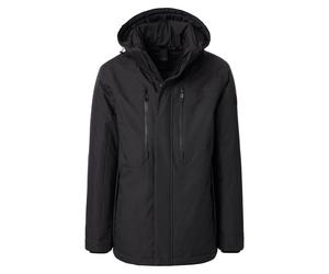 Funktionsjacke CASAMODA "CASAMODA Funktionsjacke mit Kapuze uni", Herren, Gr. M, schwarz (grauschwarz), 100% Polyester, Jacken Funktionsjacke (34054631-M) grauschwarz