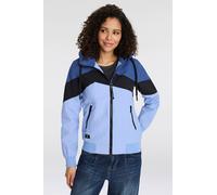 Funktionsjacke RAGWEAR "NUGGIE OMBRE O", Damen, Gr. XXL, blau, Web, Obermaterial: 100% Polyester, colorblocking, kontrastfarbene Details, mehrfarbig, figurbetont taillenlang, Rippbündchen, Jacken Funk