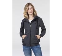 Funktionsjacke RAGWEAR "NUGGIE OMBRE O", Damen, Gr. XXL, grau (dunkelgrau), Web, Obermaterial: 100% Polyester. Futter: 100% Polyester, kontrastfarbene Details, unifarben, figurbetont taillenlang, Ripp