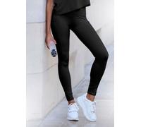 Funktionsleggings COPENHAGEN STUDIOS, Damen, Gr. L (44/46), N-Gr, schwarz, Obermaterial: 78% Polyester, 22% Elasthan, unifarben, bedruckt, Mesh, sportlich, figurbetont normal, Hosen, mit Mesh-Einsatz