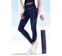 Funktionsleggings COPENHAGEN STUDIOS, Damen, Gr. S (36/38), N-Gr, marine, Trikot, Obermaterial: 78% Polyester, 22% Elasthan, unifarben mit Farbeinsatz, figurbetont lang, Hosen Funktionsleggings, mit P