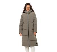 Funktionsmantel JACK WOLFSKIN "KAROLINGER LONG COAT W", Damen, Gr. XS (34), braun (cold coffee), Obermaterial: 100% Polyamid. Futter: 100% Polyester. Füllung: 100% Polyester, unifarben, hoch geschloss