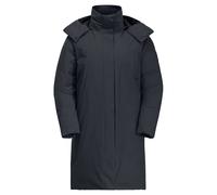 Funktionsmantel JACK WOLFSKIN "LUISENPLATZ COAT W", Damen, Gr. XL (46), blau (schwarz, navy), Hauptmaterial: 100% Polyester (recycled); Futter: 100% Polyester (recycled); Füllung: 90% Entendaunen, 10%
