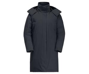 Funktionsmantel JACK WOLFSKIN "LUISENPLATZ COAT W", Damen, Gr. XS, blau (schwarz, navy), Hauptmaterial: 100% Polyester (recycled). Futter: 100% Polyester (recycled). Füllung: 90% Entendaunen, 10% Fede