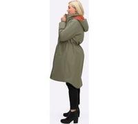 Wintermantel SHEEGO, Damen, Gr. 52, grün (khaki, rostrot), 64% Baumwolle, 36% Polyamid, Wattierung:100% Polyester, Mäntel Wintermantel (43029155-52) khaki, rostrot