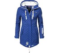 Funktionsmantel MARIKOO "Zimtzicke", Damen, Gr. XS (34), blau (mittelblau), Oberstoff: 98% Polyester, 2% Elasthan; Futter: 100% Polyester; Ärmelfutter: 100% Polyester, figurbetont Po-bedeckend, hoch g