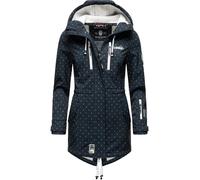 MARIKOO Damen Softshelljacke (XS-3XL) mit Kapuze - Wasserabweisend, Fleece innen, Tasche am Arm, Mantel, Warme Jacke Frauen B614 (XS, Navy-wD)