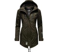 MARIKOO Damen Softshelljacke (XS-3XL) mit Kapuze - Wasserabweisend, Fleece innen, Tasche am Arm, Mantel, Warme Jacke Frauen B614 (XS, DOlive-wp)