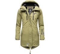 Funktionsmantel MARIKOO "Zimtzicke", Damen, Gr. XS (34), grün (olivgrün), Oberstoff: 98% Polyester, 2% Elasthan; Futter: 100% Polyester; Ärmelfutter: 100% Polyester, figurbetont Po-bedeckend, hoch ges