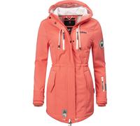 Funktionsmantel MARIKOO "Zimtzicke", Damen, Gr. XS (34), rot (coral), Oberstoff: 98% Polyester, 2% Elasthan; Futter: 100% Polyester; Ärmelfutter: 100% Polyester, figurbetont Po-bedeckend, hoch geschlo
