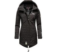 Funktionsmantel MARIKOO "Zimtzicke", Damen, Gr. XS (34), schwarz (gestreift), Oberstoff: 98% Polyester, 2% Elasthan; Futter: 100% Polyester; Ärmelfutter: 100% Polyester, figurbetont Po-bedeckend, hoch