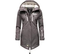 Funktionsmantel MARIKOO "Zimtzicke", Damen, Gr. XXL (44), grau, Oberstoff: 98% Polyester, 2% Elasthan. Futter: 100% Polyester. Ärmelfutter: 100% Polyester, figurbetont Po-bedeckend, hoch geschlossener