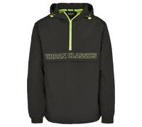Funktionsmantel URBAN CLASSICS "Urban Classics Herren Contrast Pull Over Jacket", Herren, Gr. M, schwarz (schwarz, electriclime), 100% Polyamid, Mäntel (37415754-M) schwarz, electriclime
