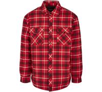 Funktionsmantel URBAN CLASSICS "Urban Classics Herren Plaid Quilted Shirt Jacket", Herren, Gr. S, rot, schwarz, 100% Baumwolle, Mäntel (31100365-S) rot, schwarz