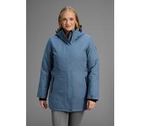 Funktionsparka POLARINO, Damen, Gr. 42, grau, blau, Web, Obermaterial: 100% Polyester. Futter: 100% Polyester. Wattierung: 100% Polyester, unifarben, Basic hüftbedeckend, mit Riegel Windstopperbündche