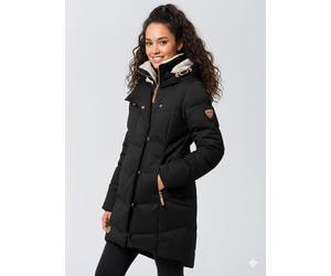 Funktionsparka RAGWEAR "PAVLA O", Damen, Gr. XL, schwarz, Web, Obermaterial: 70% Baumwolle, 30% Polyester, kontrastfarbene Details, meliert, unifarben, Jacken (62177467-XL) schwarz