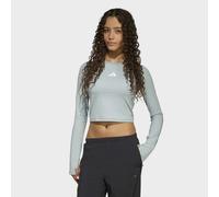 Funktionsshirt ADIDAS SPORTSWEAR "JG TF CROP LS", Mädchen, Gr. 170, wonder sage, weiß, Obermaterial: 83% Polyester, 17% Elasthan, Rundhals, Shirts Funktionsshirt (43557511-170) wonder sage, weiß