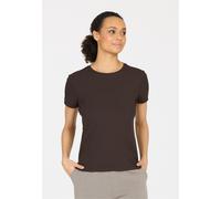 Funktionsshirt ATHLECIA "Lankae", Herren, Gr. 44, dunkelbraun, 57% Baumwolle, 38% Modal, 5% Elasthan, unifarben, kurz, Rundhals, Shirts Funktionsshirt, mit schnell trocknenden Eigenschaften (24008050-