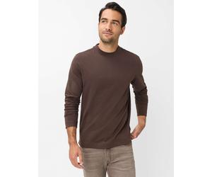 Funktionsshirt BRAX "Style T-ShirtN", Herren, Gr. L (52), braun, 80% Baumwolle, 20% Wolle, Rundhals, Shirts Funktionsshirt (52964264-L) braun