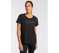 Funktionsshirt CMP "WOMAN CO T-SHIRT", Damen, Gr. 34, schwarz (nero), Single Jersey, Obermaterial: 100% Polyester, normal, Rundhals, eingesetzt eingefasste Kante, Shirts Funktionsshirt, Schnell trockn