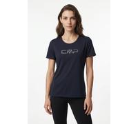 Funktionsshirt CMP "WOMAN CO T-SHIRT", Damen, Gr. 38, blau (b. blau, ghia), Single Jersey, Obermaterial: 100% Polyester, normal, Rundhals, eingesetzt eingefasste Kante, Shirts Funktionsshirt, Kurzarm,
