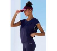 Funktionsshirt COPENHAGEN STUDIOS, Damen, Gr. L (44/46), navy, Trikot, Obermaterial: 88% Polyamid, 12% Elasthan, unifarben mit Farbeinsatz, figurumspielend hüftlang, Rundhals, weit, Shirts Funktionssh