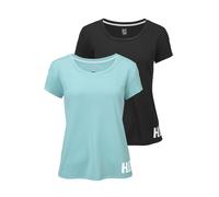 Funktionsshirt H.I.S, Damen, Gr. 40/42, schwarz (schwarz, mint), Obermaterial: 100% Polyester, unifarben, figurbetont hüftlang, Rundhals, durchgesteppt, Shirts Funktionsshirt, figurbetonter Schnitt, s