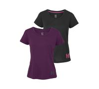Funktionsshirt H.I.S, Damen, Gr. 44/46, bunt (schwarz, pflaume), Obermaterial: 100% Polyester, unifarben, figurbetont hüftlang, Rundhals, durchgesteppt, Shirts Funktionsshirt, figurbetonter Schnitt, s