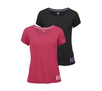 Funktionsshirt H.I.S, Damen, Gr. 44/46, rot (schwarz, koralle), Obermaterial: 100% Polyester, unifarben, figurbetont hüftlang, Rundhals, durchgesteppt, Shirts Funktionsshirt, figurbetonter Schnitt, sp