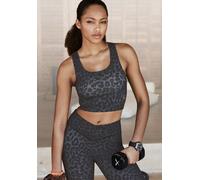 Funktionsshirt LASCANA ACTIVE Gr. 44/46, grau (anthrazit, leo) Damen Shirts (52848044-44) anthrazit, leo