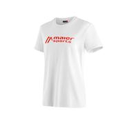 Funktionsshirt MAIER SPORTS "MS Tee M", Damen, Gr. 52, weiß, 90% Baumwolle, 10% Elasthan, Rundhals, Shirts Funktionsshirt, Vielseitiges Rundhalsshirt aus elastischem Material (43878529-52)